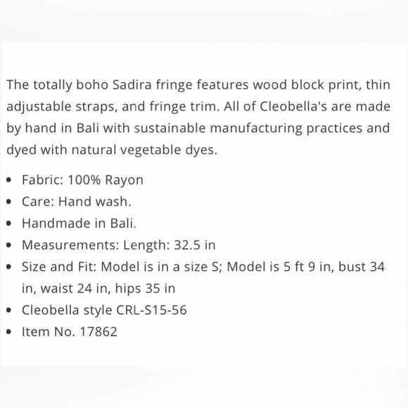 CLEOBELLA by ANTHROPOLOGIE Sadira Fringe Dress in Wood Block Print‎ - Picture 11 of 11